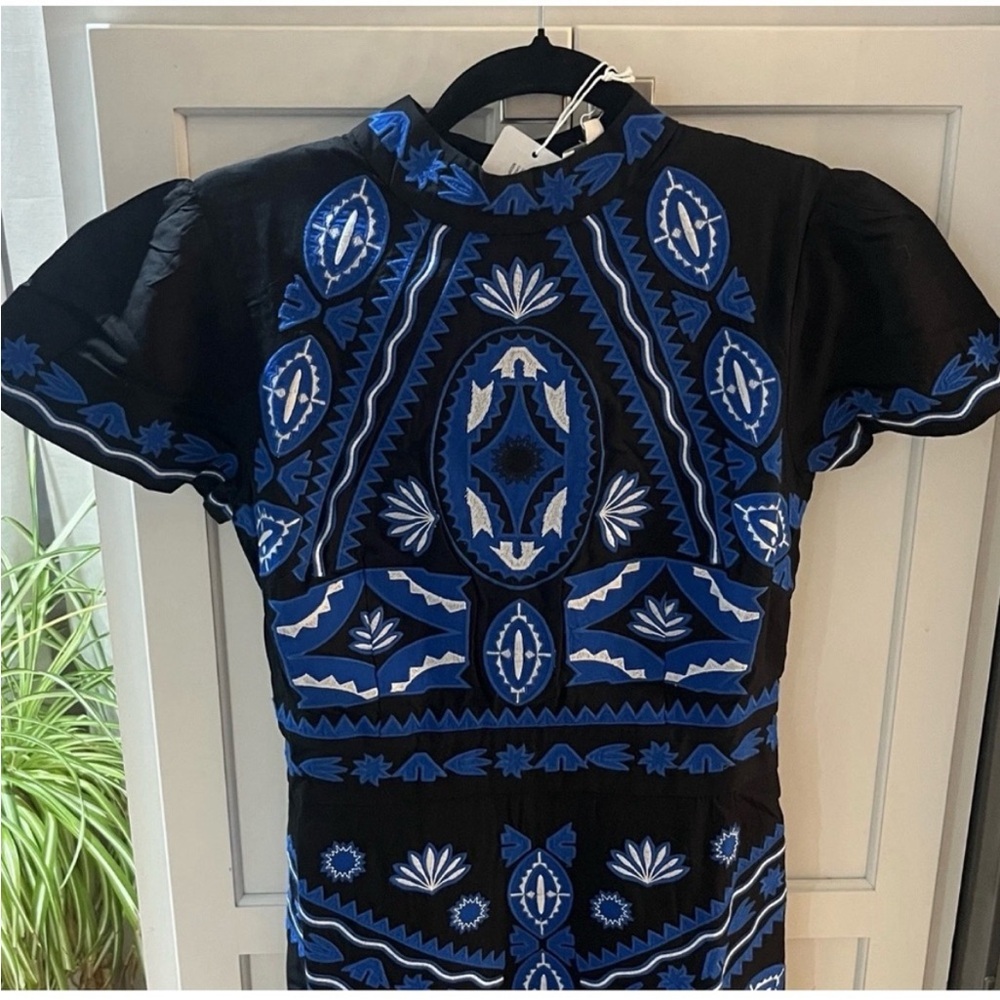 Johnny was by jade blue embroidered stephy midi dress - new with tags sz 2 - Picture 5 of 10